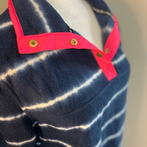 Simply Southern Fleece Women Pink Blue Tie Dye Top Long Sleeve Medium - Picture 2 of 10